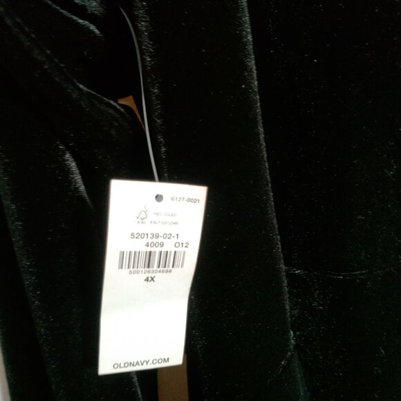 Old Navy Dress Plus Size 4X Flare Mini Black Jack Stretch Velour Long Sleeve New - Picture 13 of 16
